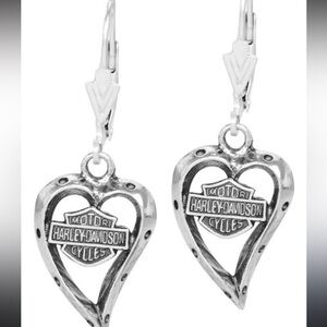 NWT Harley Davidson Heart Earrings